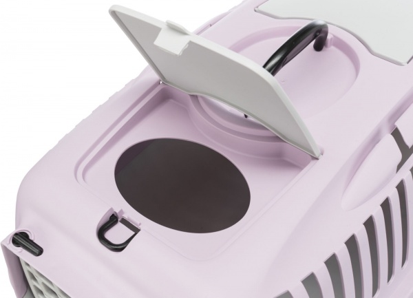 Переноска Trixie для собак Capri 2 XS–S 37 x 34 x 55 см светло-серая с лиловым 39823 