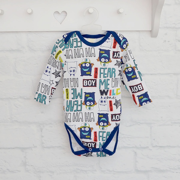 Боди для мальчика Blanka Монстрики р.68 синий 110336 