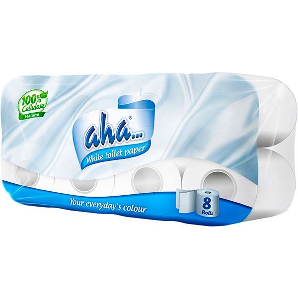 Бумага туалетная Аha белая 8 шт