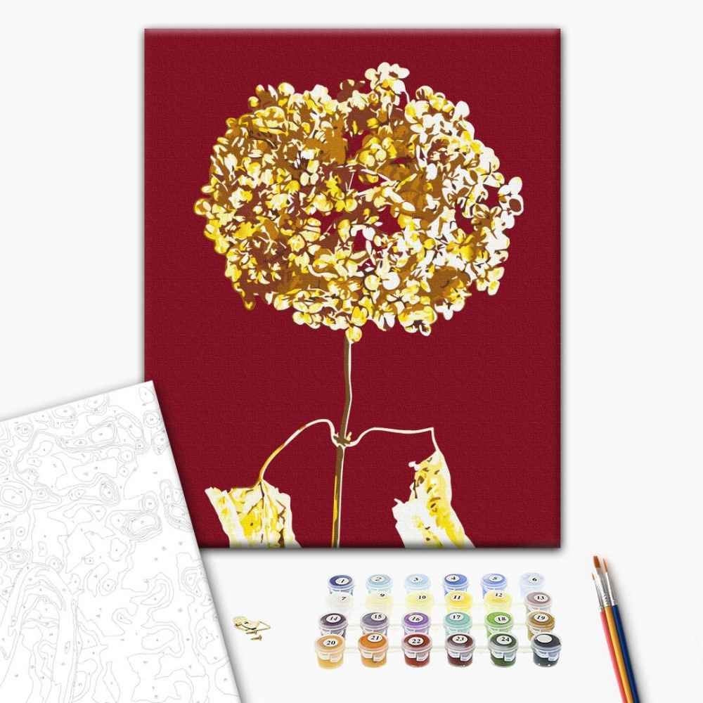 Картина за номерами Золота гортензія © Halyna Vitiuk 40х50 см Brushme