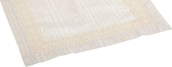 Дорожка с круживом 368-17/00 40x140 см льняной Эдельвика 