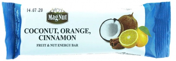Батончик MagNut Кокос,апельсин, кориця 35 г