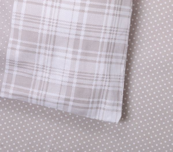 Комплект постільної білизни Клітинка 1,5 160х220 см бежевий UP! (Underprice) 