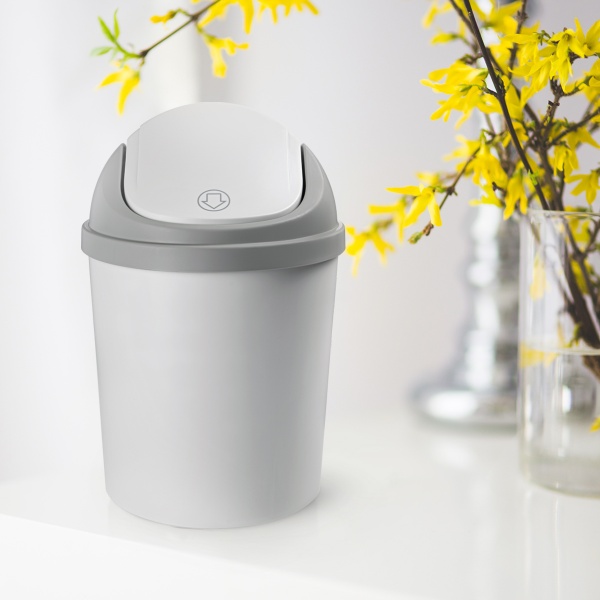 Відро для сміття MVM BIN-10 1,6 л сірий