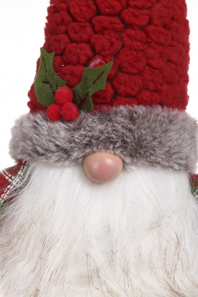 Декорация новогодняя гномик кантри с led 16х63 см ассортимент AG23102AB