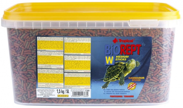 Корм Tropical сухий для водоплавних черепах в паличках Biorept W 5 л (11368)