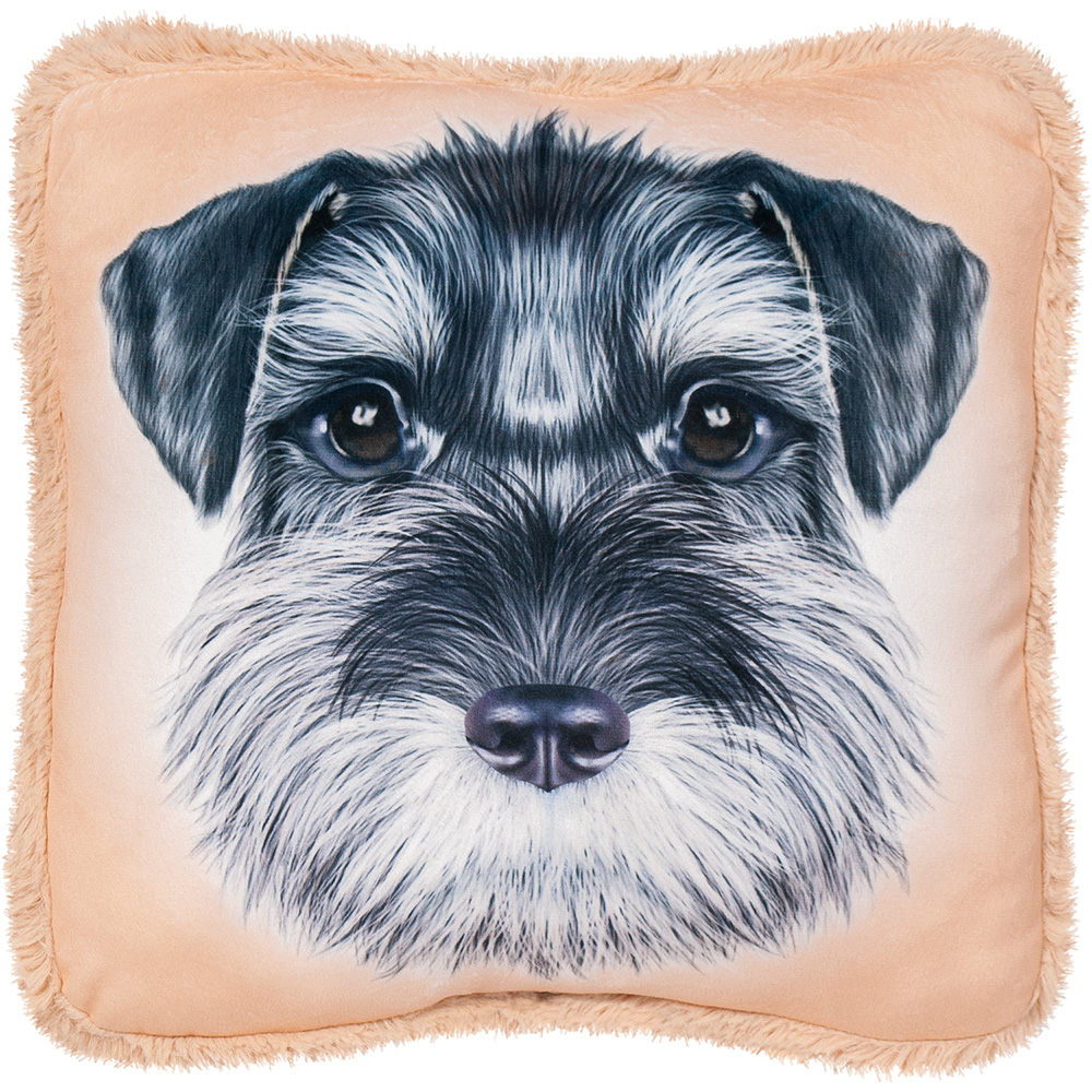 Подушка декоративна Собака Шнауцер 35x35 см бежевий Stip