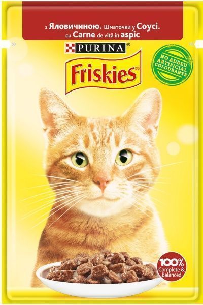 Корм Friskies с говядиной в соусе 85 г