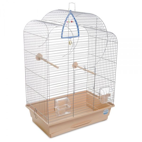 Клетка Природа для птиц Воля, хром / бежевая PR241485