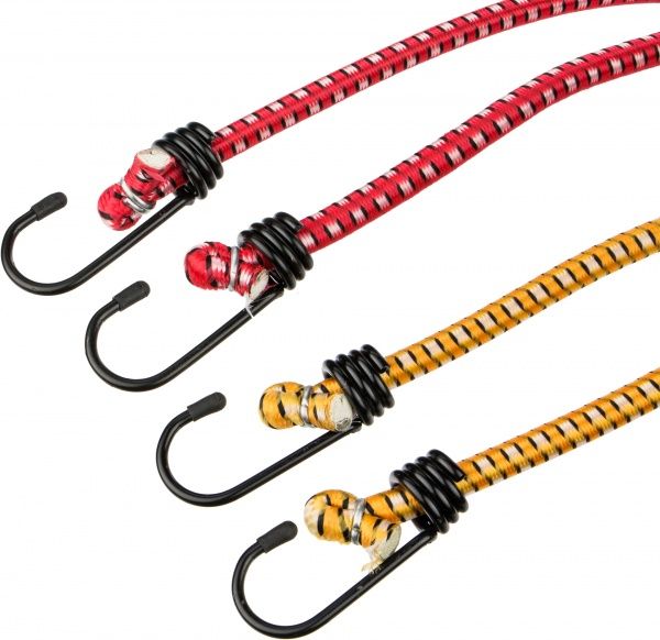 Шнур с крюками 1 м 2 шт 9 мм 1 м красно-желтый