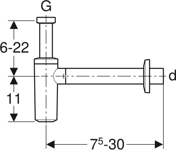 Сифон бутылочный для умывальника Geberit d40