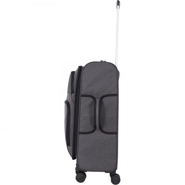 Чемодан Bagland М New 70 л серый меланж 3796924 