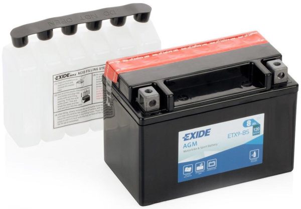 Аккумулятор автомобильный EXIDE AGM 8Ah 120A 12V (ETX9-BS)