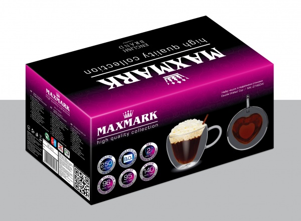 Набор чашек 250 мл 2 шт. MK-2746DW Maxmark