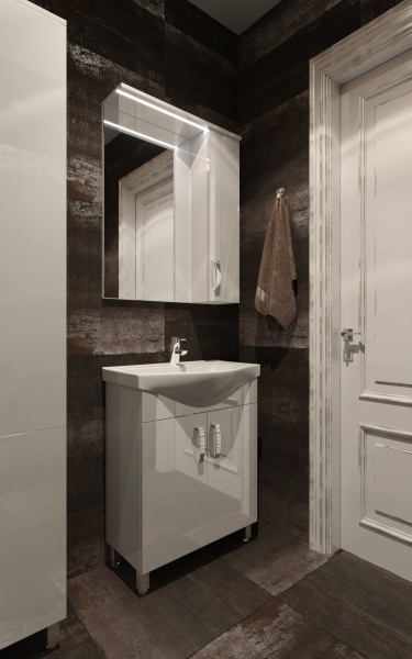 Дзеркало з шафкою ЮВЕНТА Trento TrnMC-100 права біла