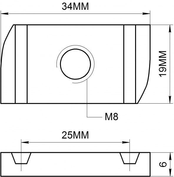 Гайка монтажная оцинкованная сталь М8 4 шт
