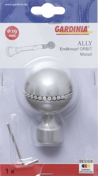 Наконечник Gardinia Ally Орбіта набірний d19 мм матове срібло 1 шт. 