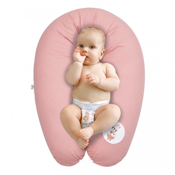 Подушка для годування IDEIA Горошок з карабіном 30x190 см пудра 4820227285020 