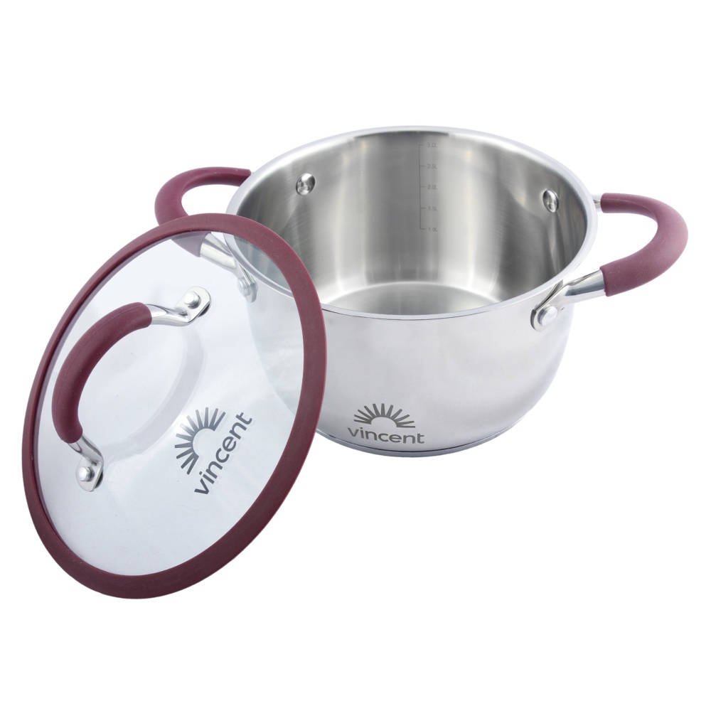 Кастрюля с крышкой Vincent 20 см 3,2 л VC-3187-20