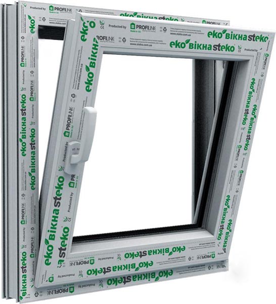 Окно поворотно-откидное Steko S300 58 500x500 мм правое