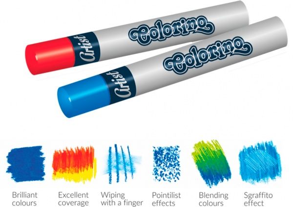 Пастель олійна кругла, premium серія Artist, в пластиковому контейнері 65702PTR 12 кольорів