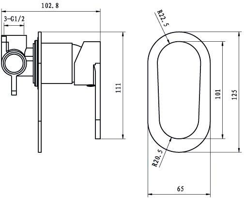 Змішувач для душу Aqua Rodos Imperial АР0002422 (L3B072CP+RB007CP+BJ-025)