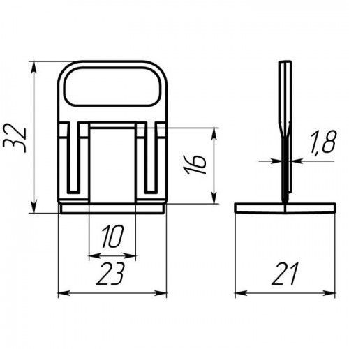 Система выравнивания плитки FIT D16782 2 мм 100 шт./уп