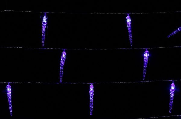 Электрогирлянда линейная внутренняя встроенный светодиод (LED) 20 ламп 5,7м Сосульки синие ILD020B-AY/IC