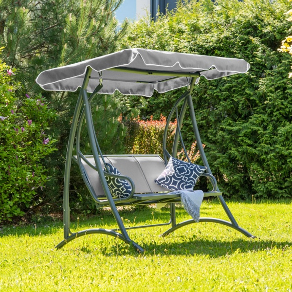 Гойдалка з навісом Viktoriа 194х119х170 см сірий 