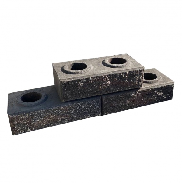 Кирпич гиперпрессованный колотый коричнево-черный