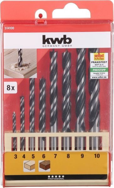 Набір свердел по дереву KWB 160 мм 3-10 мм 8 шт. 5141-00