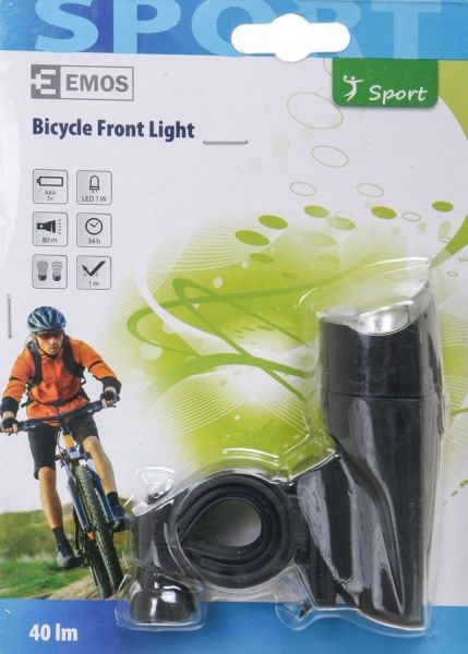 Фонарь велосипедный P3915-1 черный 