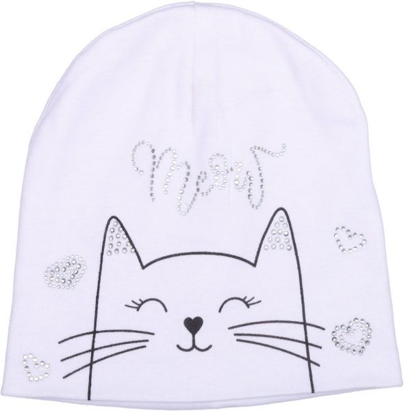 Шапочка детская для девочки Kraft 319-Т р.50-52 белый 