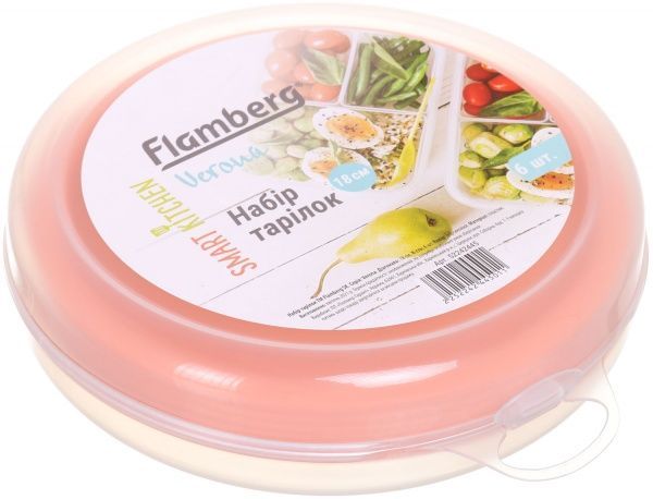 Набор тарелок Verona 18,7 см 6 шт. персиковый Flamberg Smart Kitchen