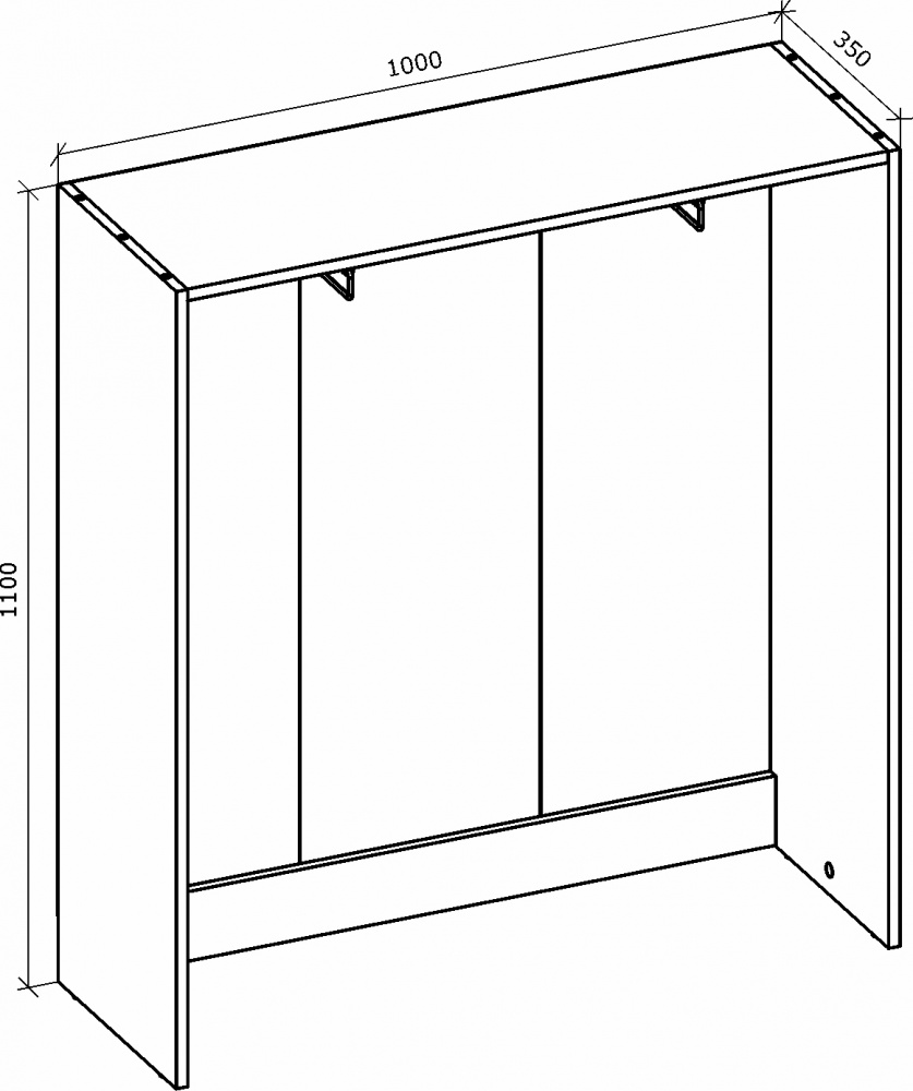 Корпус шкафа Грейд Санта с микролифтом 1000х1100х350 мм дуб сонома