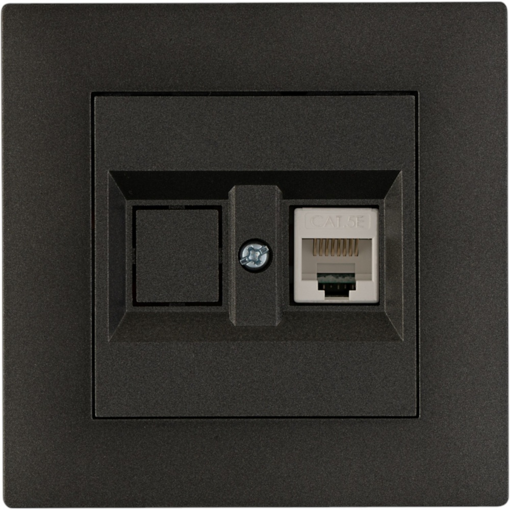 Розетка комп’ютерна Makel Rizz IP20 димчастий 88050035