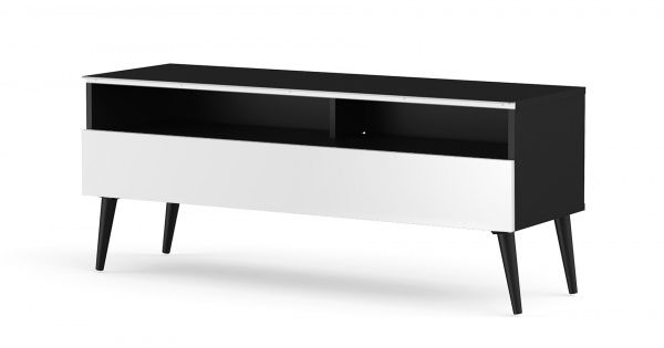 Тумба под ТВ VL 1200-BLK-WHT-RTR черный/белый 