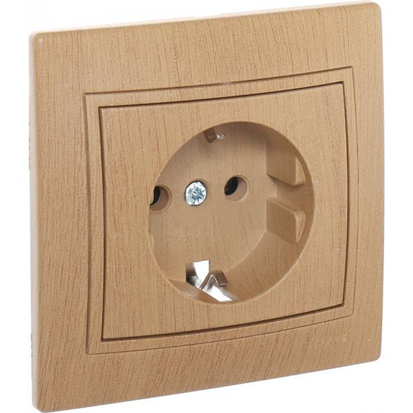 Розетка с заземлением Lezard Mira без крышки дуб матовый 701-5151-122B