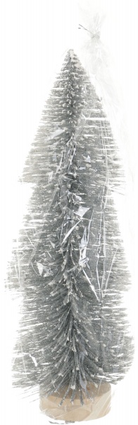 Елка декоративная настольная серебряная 15x40 см