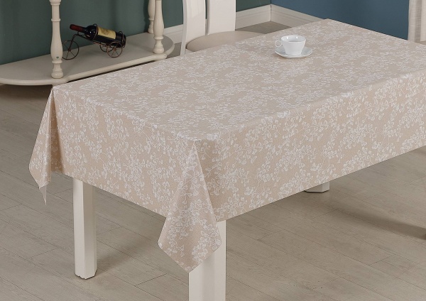 Скатерть Прованс мелколистная 137x180 см бежевый Dariana 