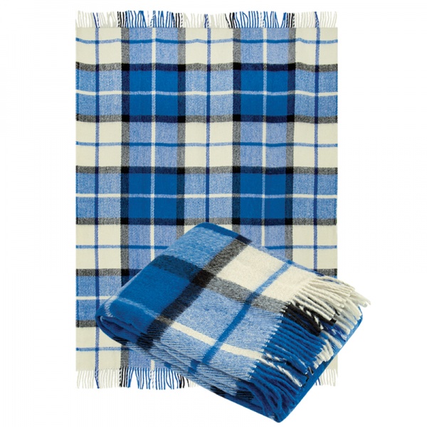 Плед полушерстяной 40/15 140x200 см синий Ярослав 