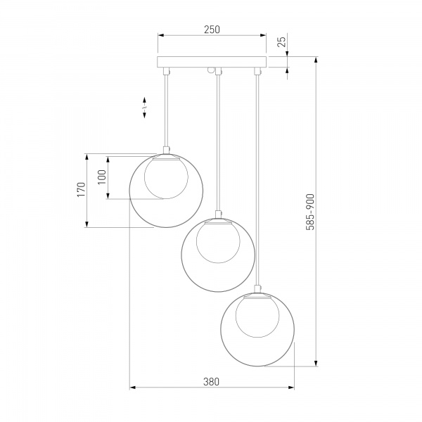 Підвіс Dublin 3x7 Вт G9 чорний/бронза 50205/3 черный/бронза 