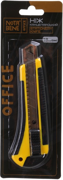 Нож канцелярский Nota Bene с резиновыми вставками 18 мм 