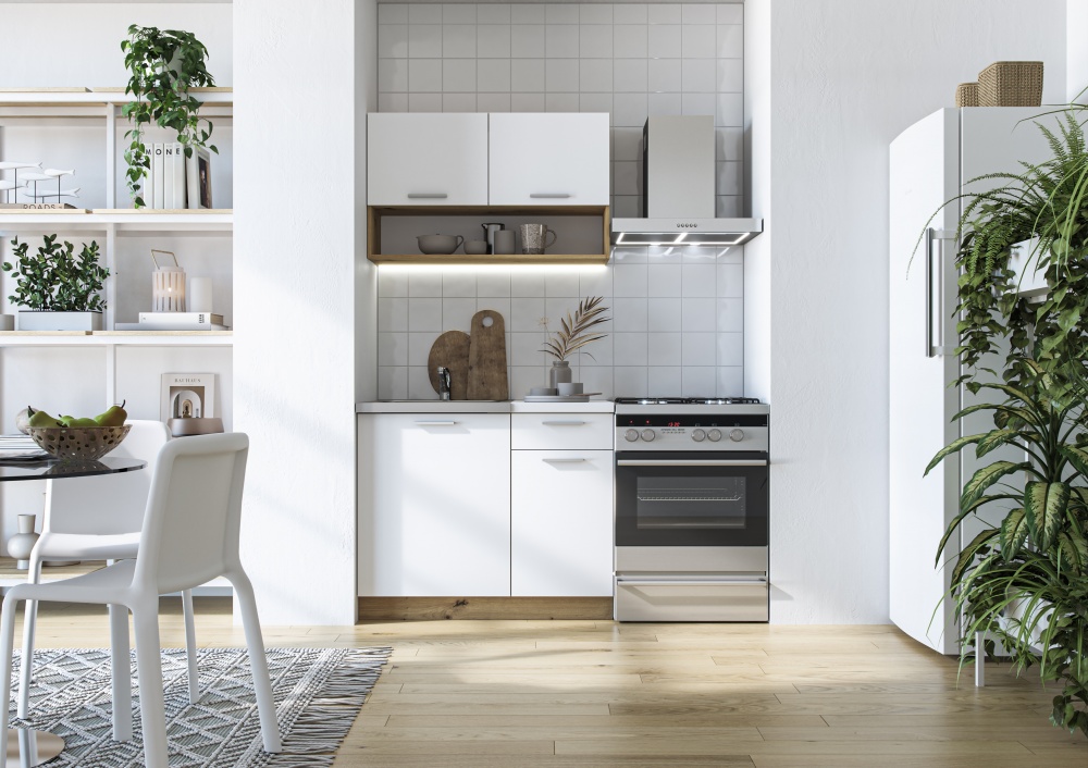 Кухня Грейд Дана ДСП 1мбелый/дуб артизан