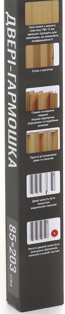 Двері-гармошка BS-12V- ELM384 850 мм в'яз