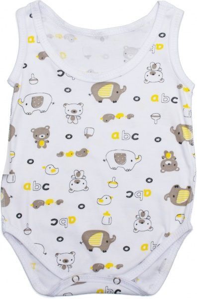 Боди Domtex Слонята р.92 белый с принтом 155729 