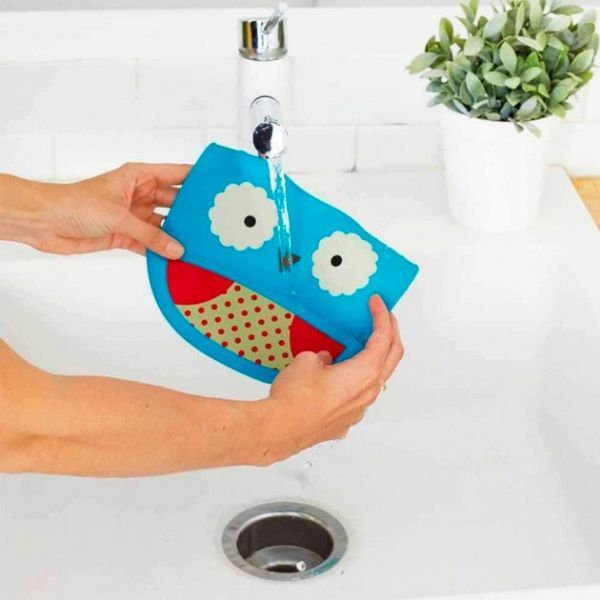 Слюнявчик Skip силиконовый Hop Совенок синий 232200 