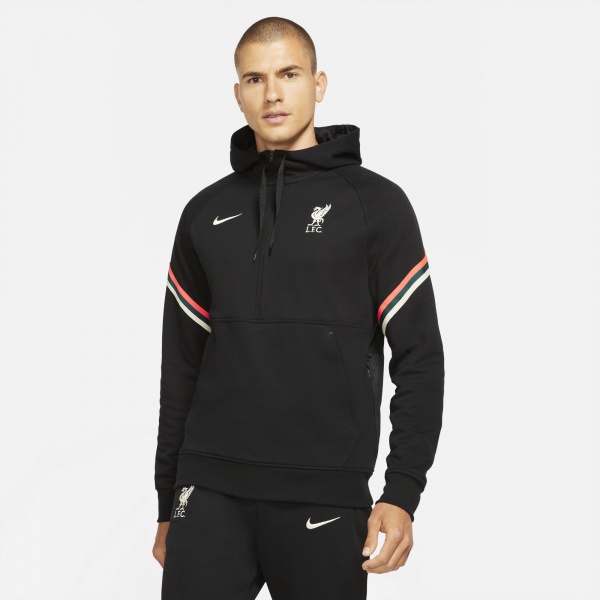 Джемпер Nike LFC MNK DF TRAVEL FLC HD 3/4Z DA9766-010 р. 2XL чорний