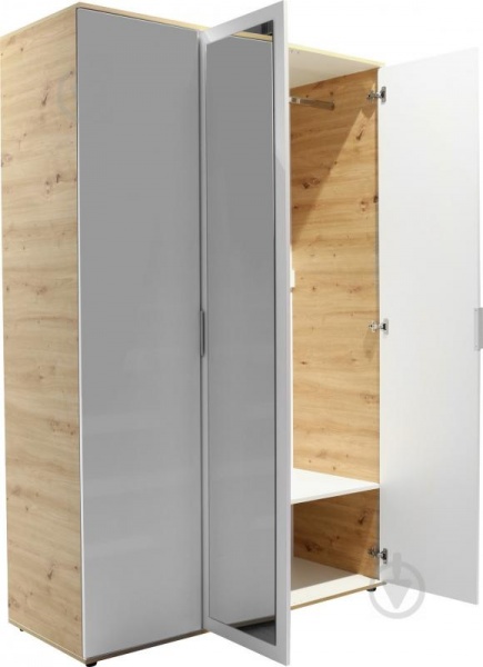 Шкаф гардеробный Матера ШК-3дз деп/б 1384х526х2065 мм дуб эвок прибрежный/белый 