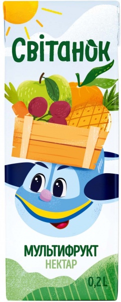 Нектар Світанок Мультифруктовый 0,2 л 